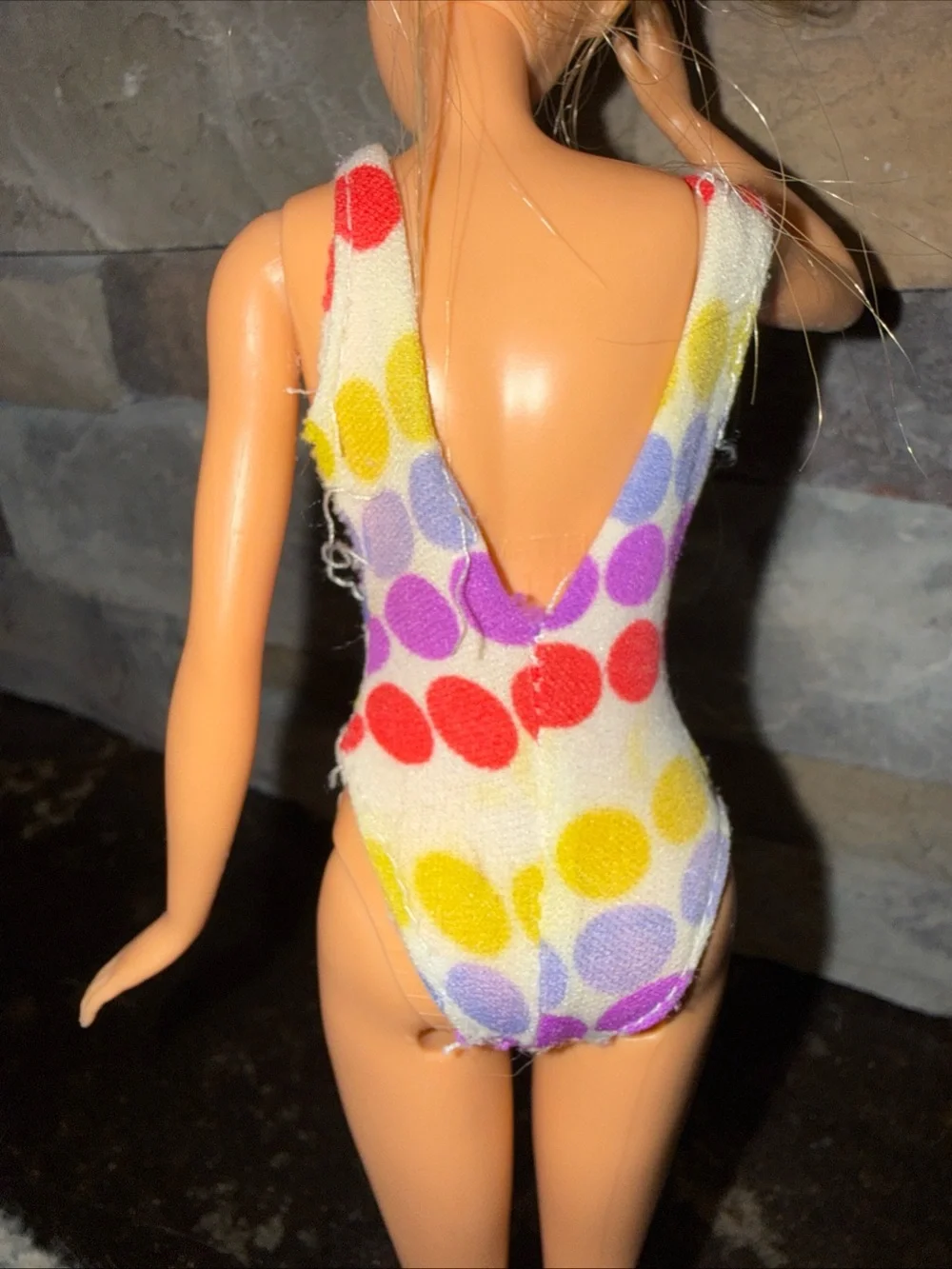 Barbie skipper 70’s polka dot swimsuit worn